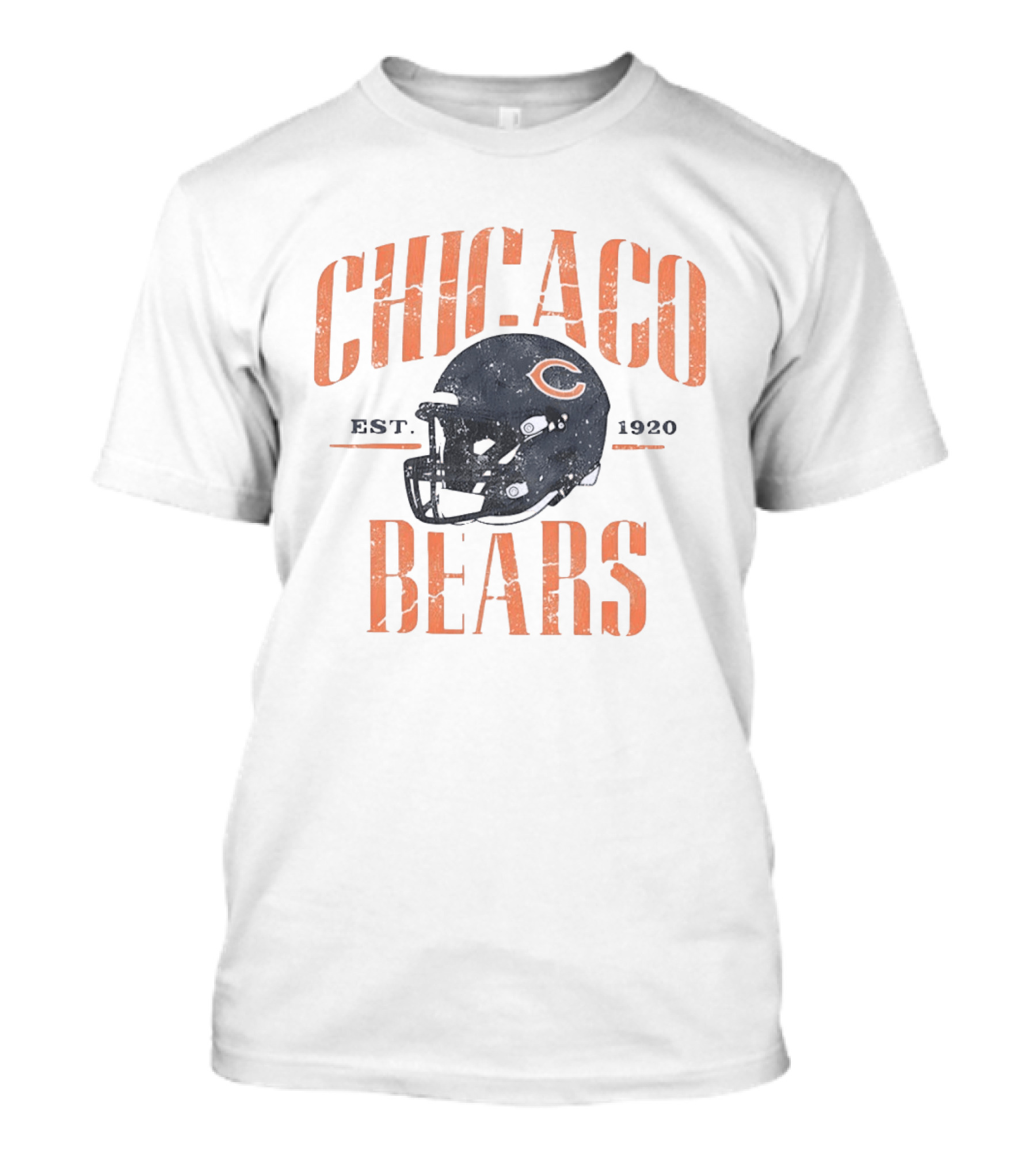 Chicago Bears Est 1920 Distressed Helmet Vintage Football T-Shirt