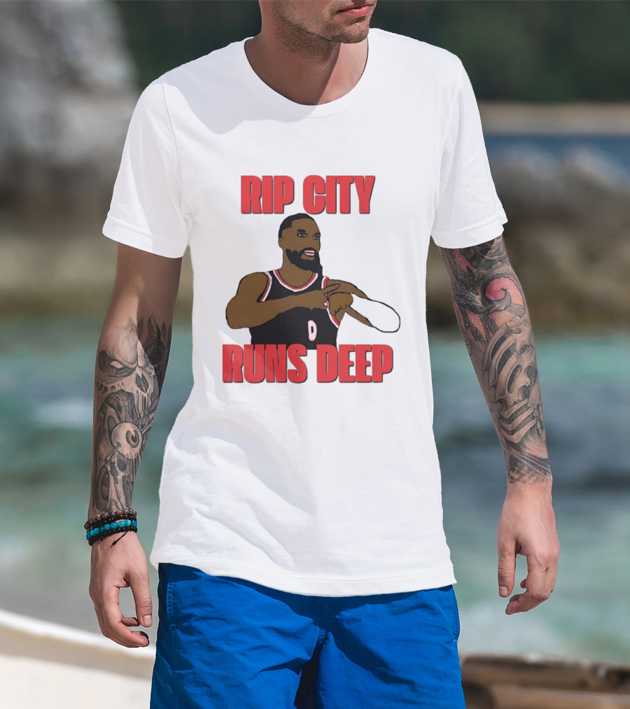 Rip City Runs Deep Damian Lillard Portland Trail Blazers T-Shirt