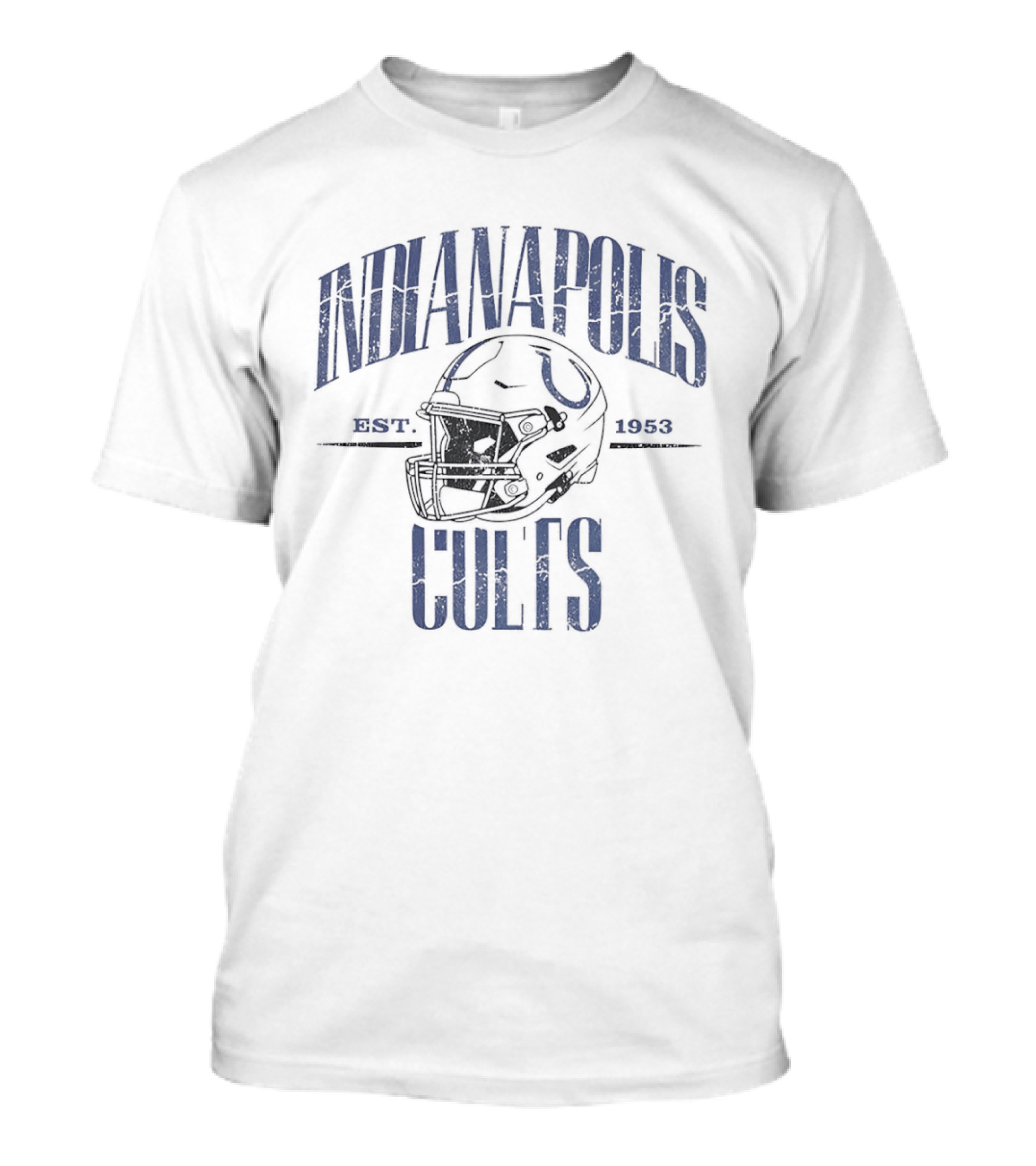Indianapolis Colts Est 1953 Distressed Football Helmet T-Shirt