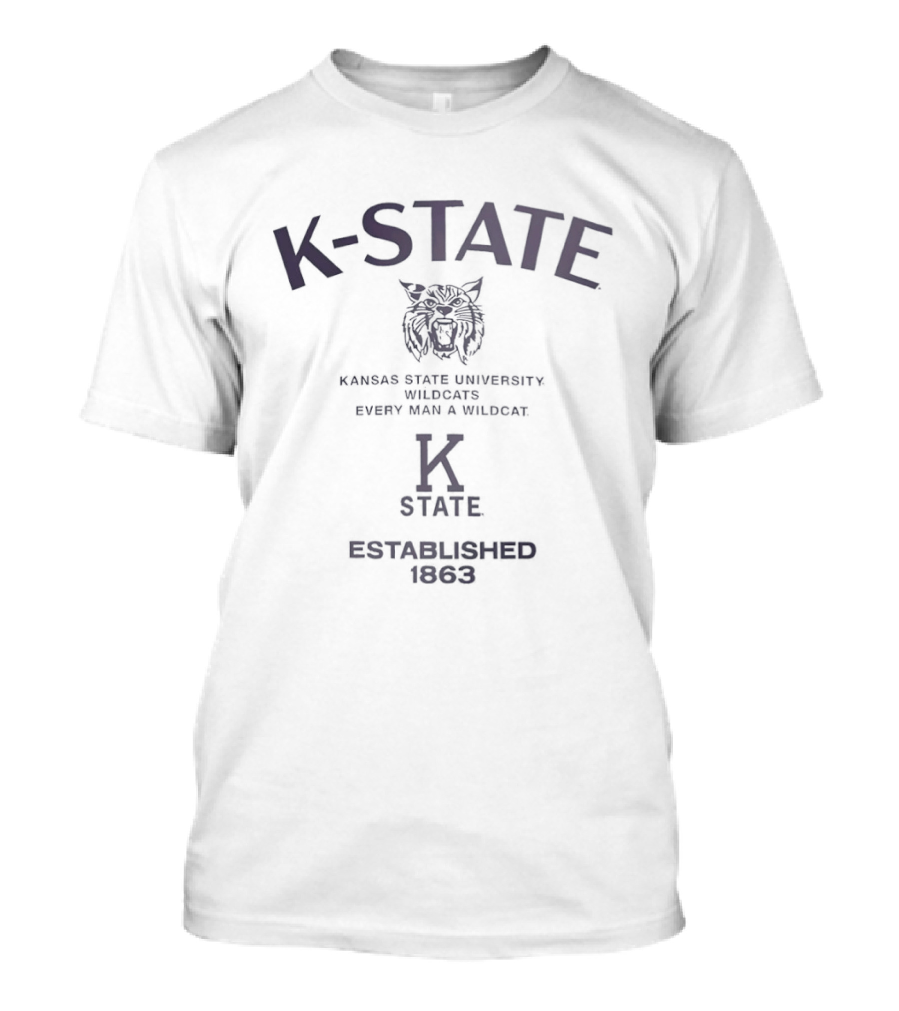 K State Wildcats Kansas State University Every Man A Wildcat Established 1863 T-Shirt