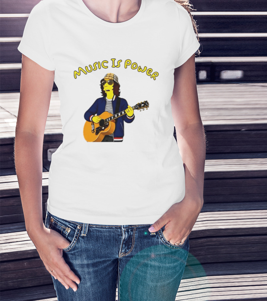 Richard Ashcroft Music Is Power Simpsons Style Guitar T-Shirt