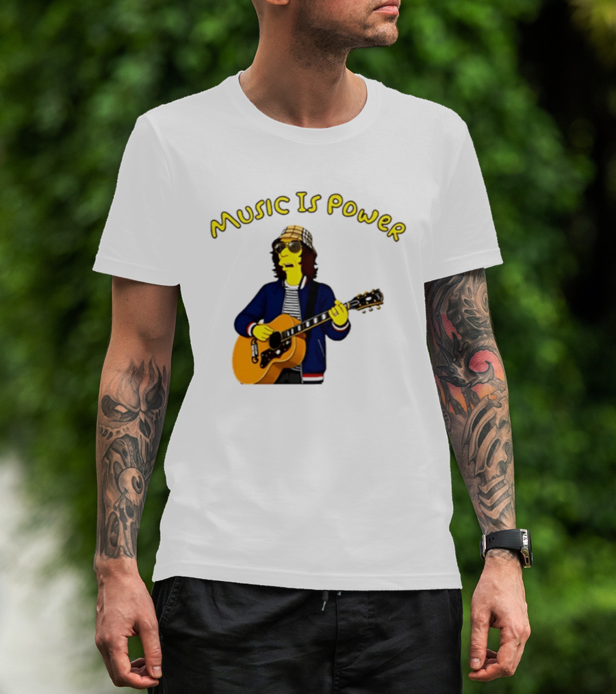 Richard Ashcroft Music Is Power Simpsons Style Guitar T-Shirt