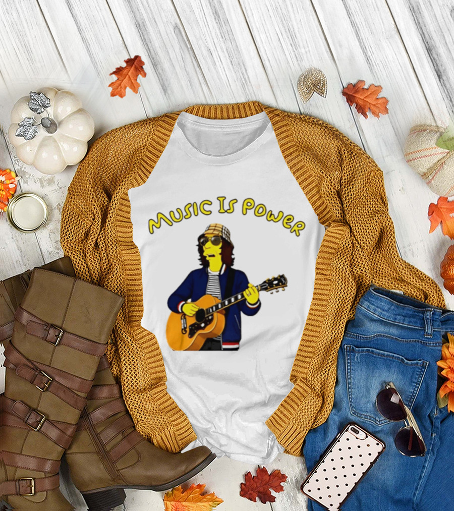 Richard Ashcroft Music Is Power Simpsons Style Guitar T-Shirt