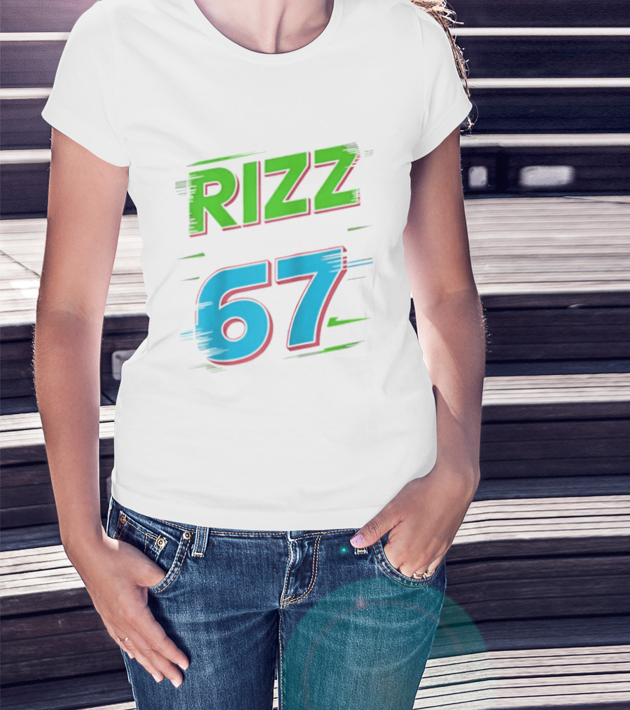 Rizz 67 Colorful Brushstroke T-Shirt