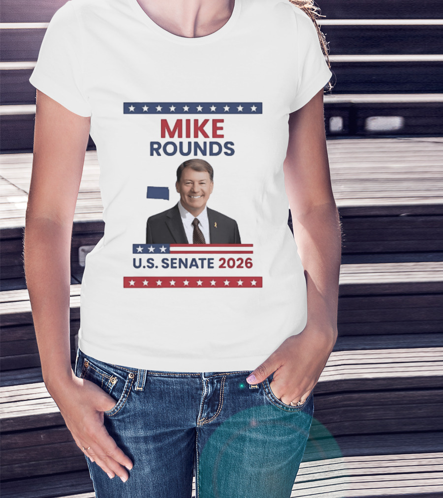 Mike Rounds U.S. Senate 2026 South Dakota USA Flag T-Shirt