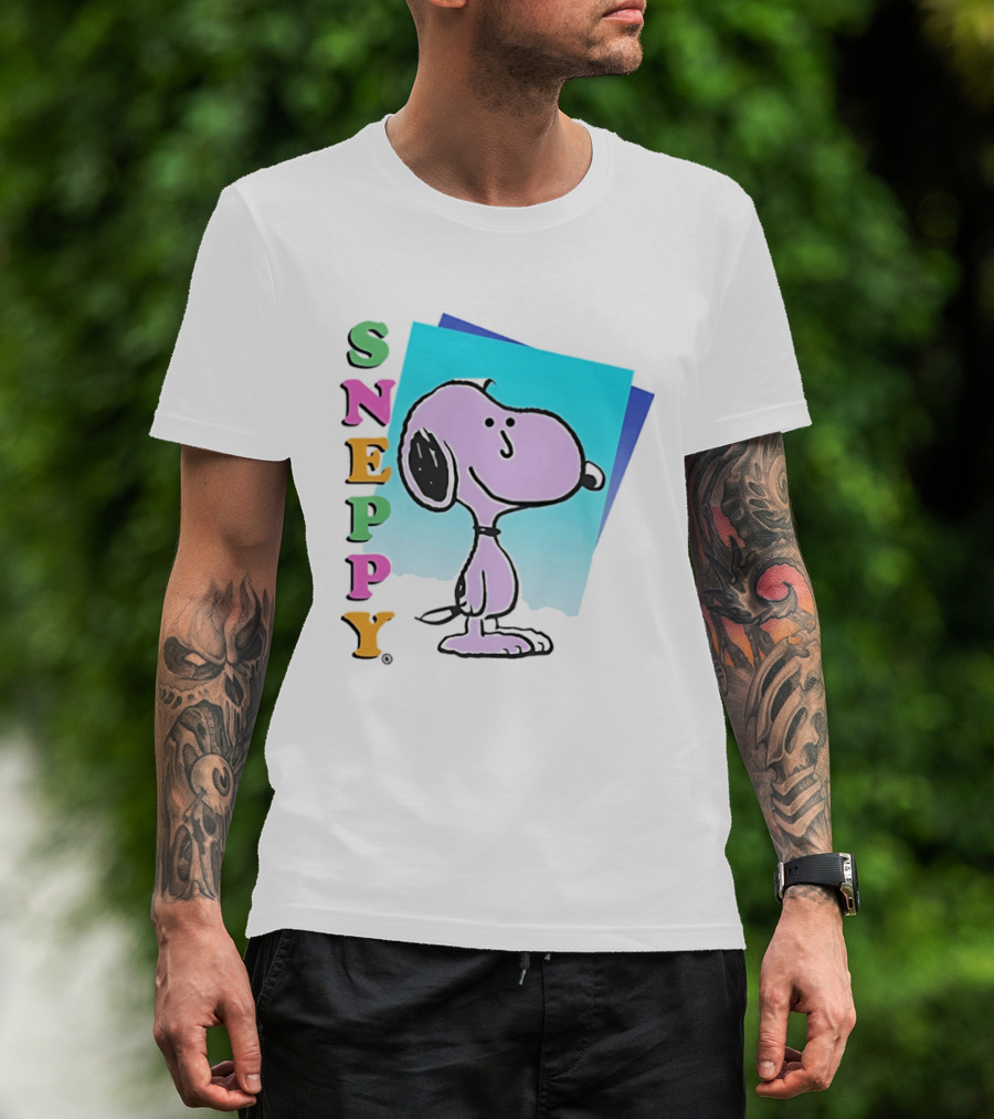 Sneppy Obvious Plant 1991 Bootleg Snoopy Cartoon Character With Multicolored T-Shirt