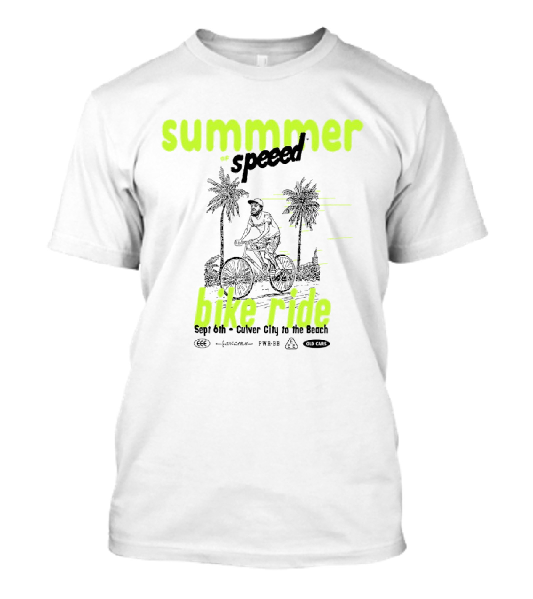Summer Of Speed Bike Ride Sept 6th Culver City To The Beach Palm Trees T-Shirt