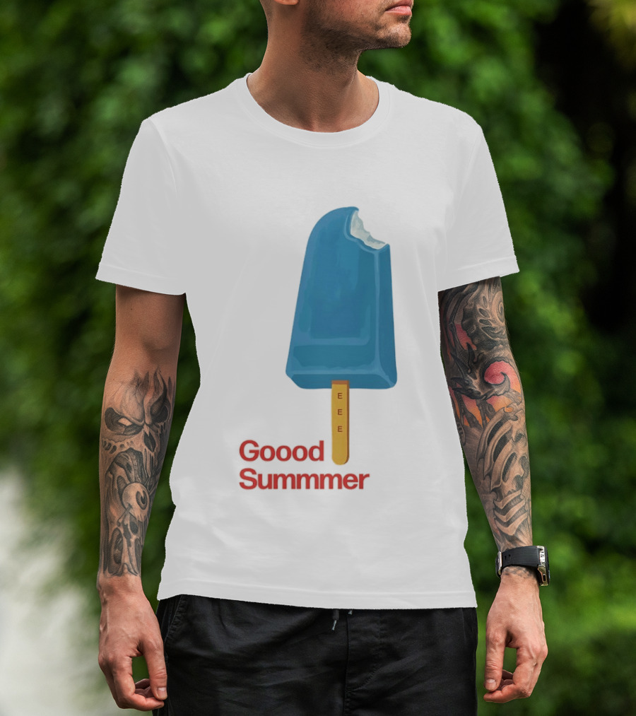 Popsicle Goood Summmer EEE Blue Ice Cream Treat T-Shirt