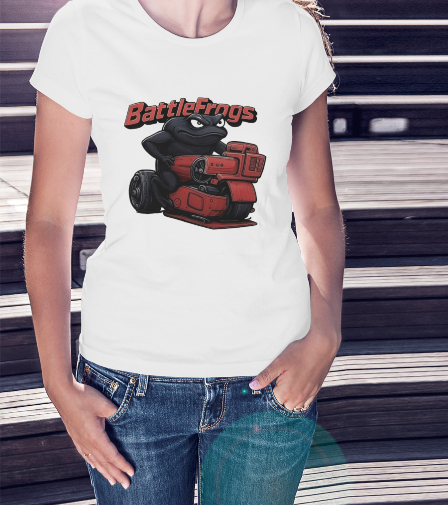 BattleFrogs Frog Riding Red Motorcycle T-Shirt