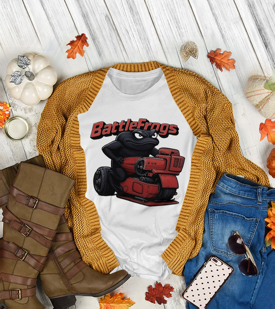 BattleFrogs Frog Riding Red Motorcycle T-Shirt