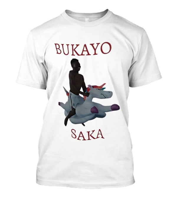 Bukayo Saka Riding Unicorn Arsenal Football T-Shirt