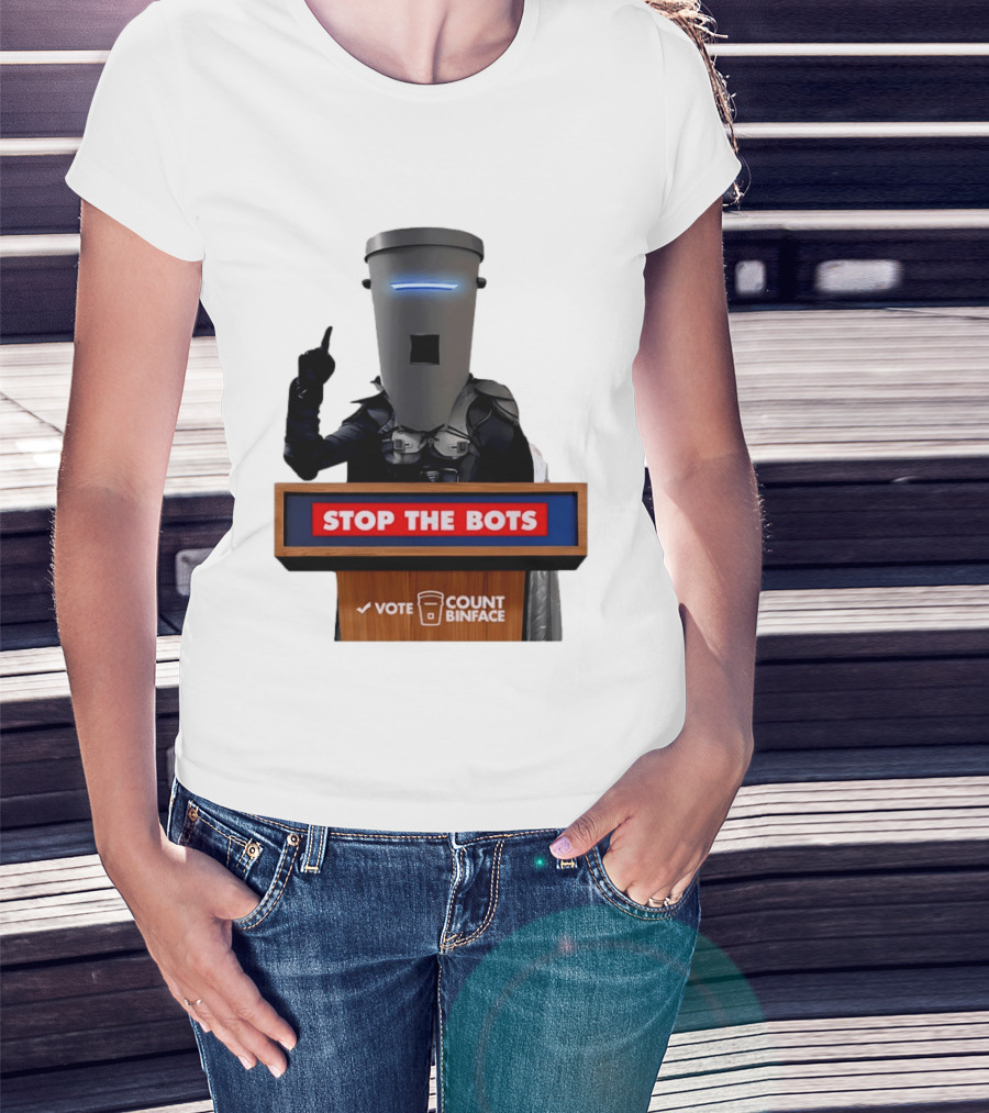 Stop The Bots Vote Count Binface UK Politics T-Shirt