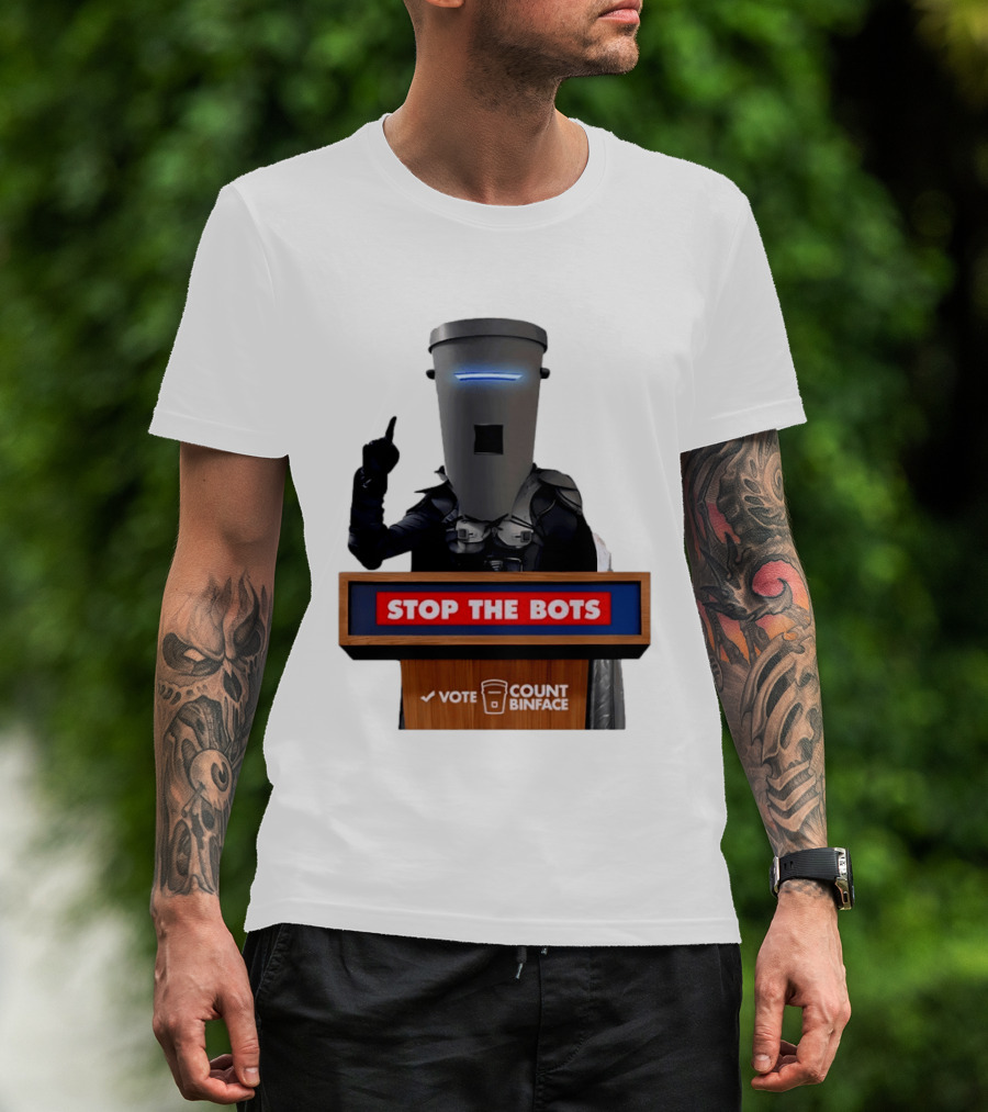 Stop The Bots Vote Count Binface UK Politics T-Shirt