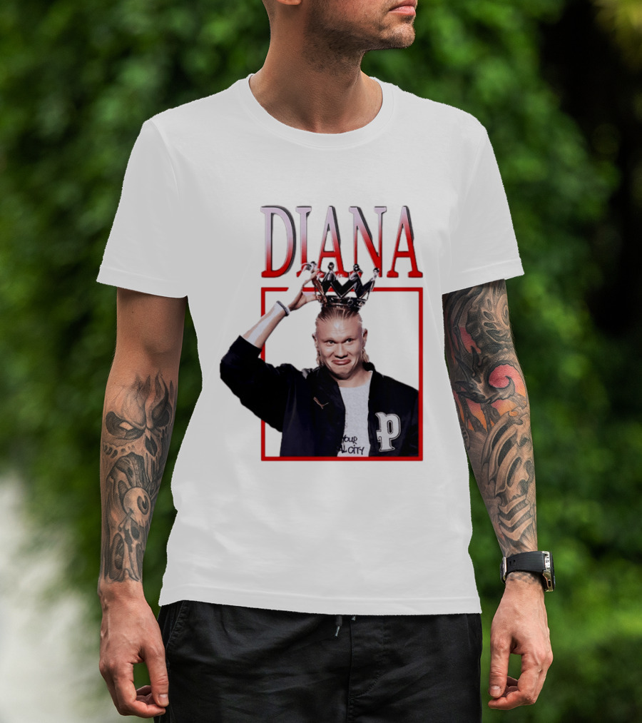 Erling Haaland Diana The People's Princess P Letter Jacket Crown T-Shirt