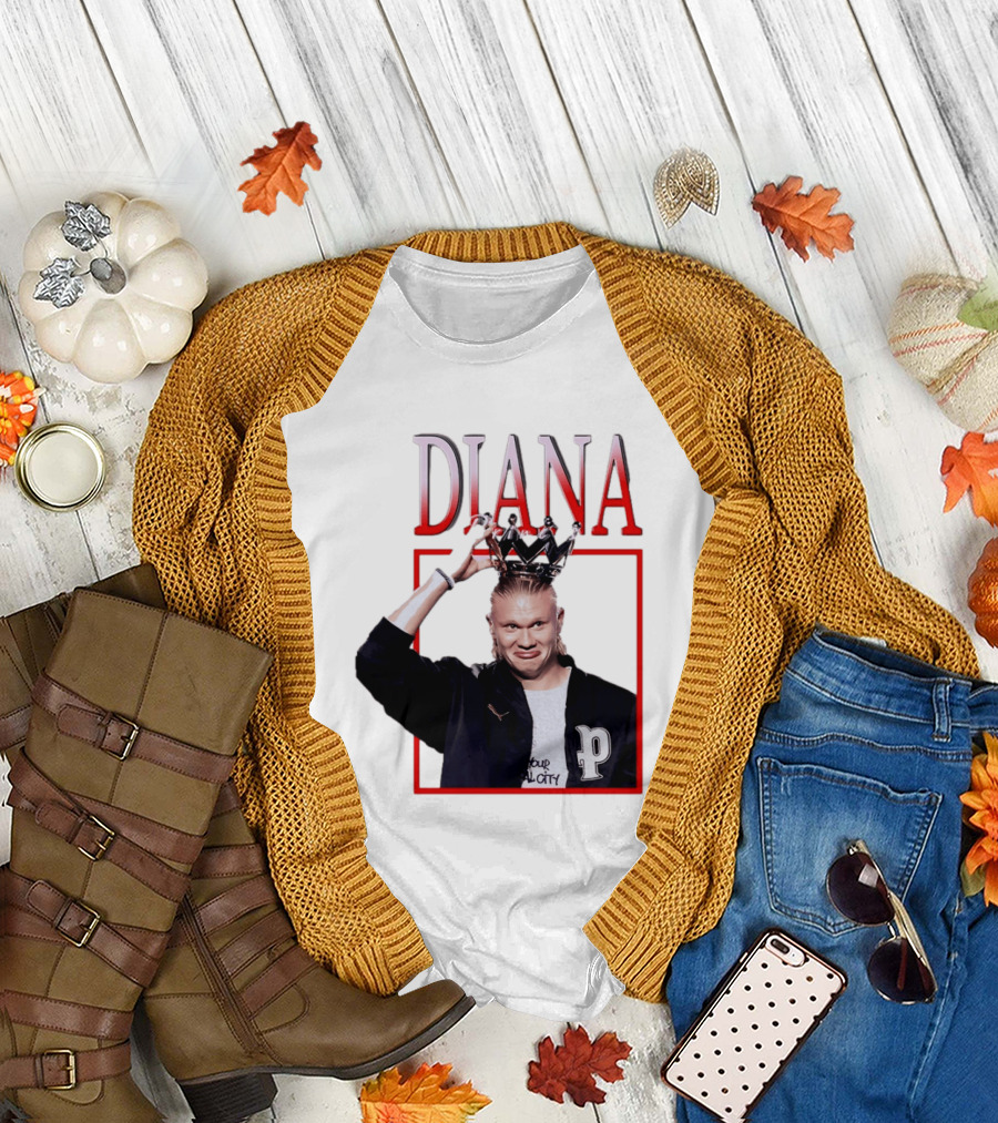Erling Haaland Diana The People's Princess P Letter Jacket Crown T-Shirt
