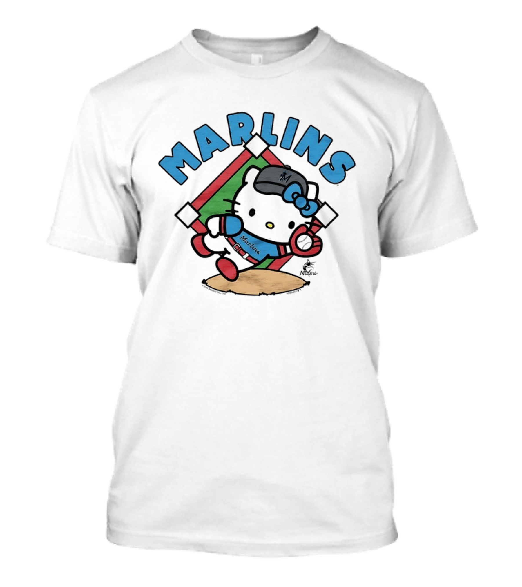 Hello Kitty Miami Marlins Catch Collaboration T-Shirt