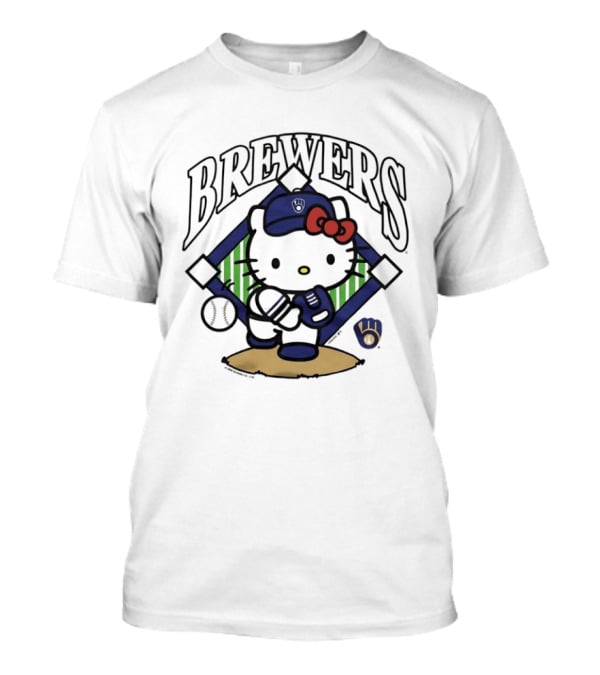 Hello Kitty Milwaukee Brewers Baseball Collaboration T-Shirt