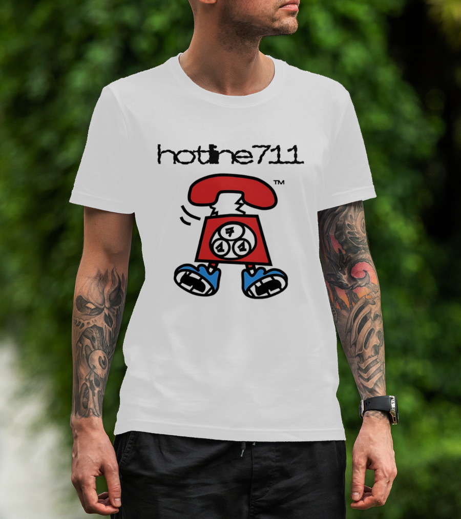 Hotline711 Retro Telephone Cartoon T-Shirt