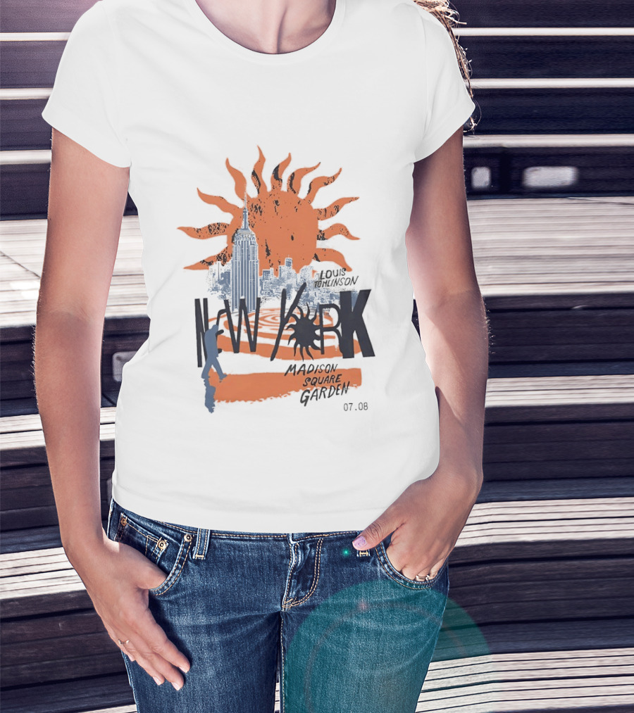 Louis Tomlinson New York Madison Square Garden 07.08 Sun And Skyline T-Shirt