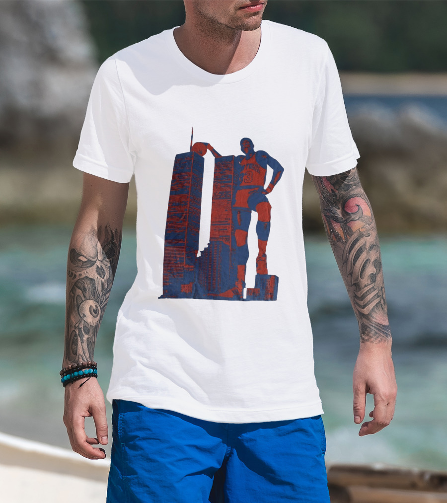 Patrick Ewing New York Knicks Twin Towers Basketball T-Shirt