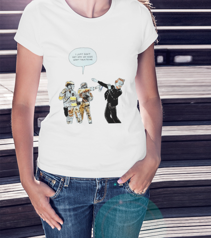 Priest With Soldiers And Kids Speech Bubble T-Shirt