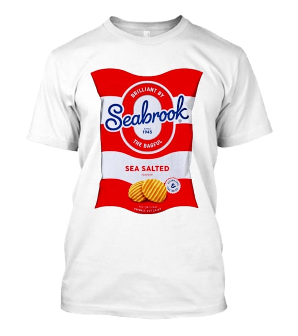 Seabrook Brilliant By The Bagful Sea Salted Flavour Since 1945 Crinkle Cut Crisps Gluten Free Vegetarian T-Shirt