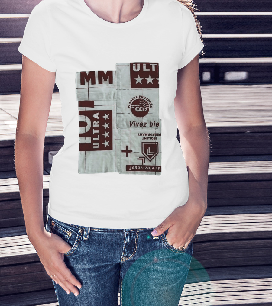 MM ULTRA Planete Protegee Moins De CO2 Vivez Bien Eco Friendly T-Shirt