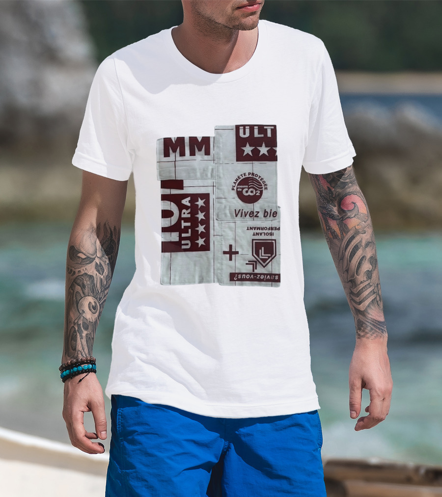 MM ULTRA Planete Protegee Moins De CO2 Vivez Bien Eco Friendly T-Shirt
