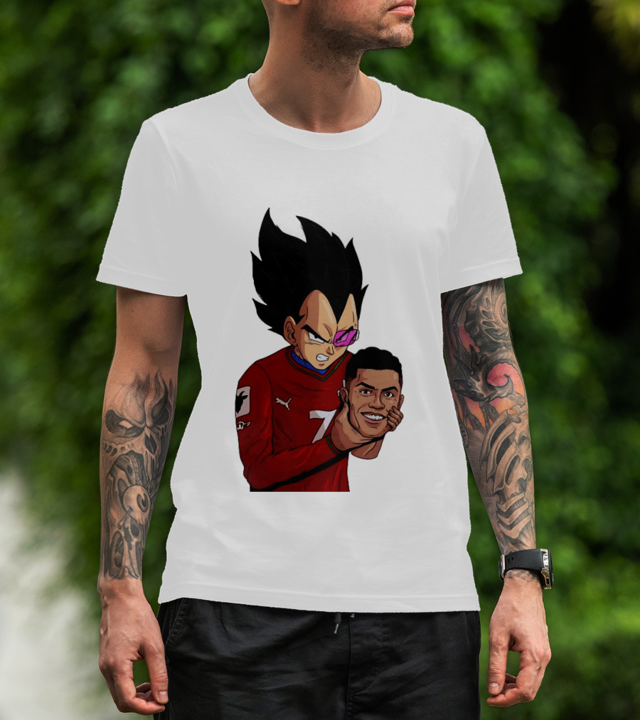 Vegeta Holding Ronaldo Head Puma Jersey Collaboration T-Shirt