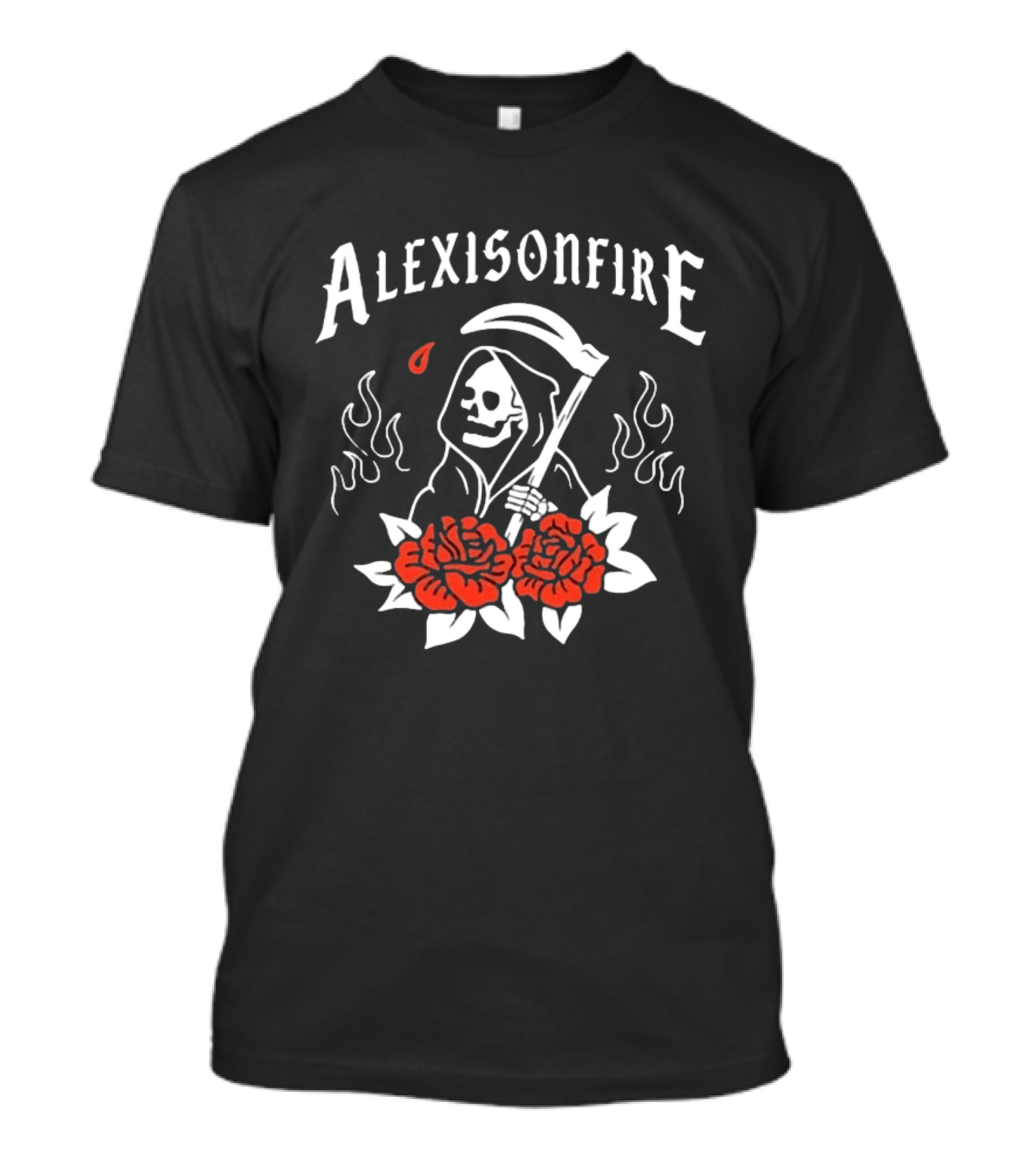 Alexisonfire Grim Reaper 2001 Skull Roses Flames T-Shirt