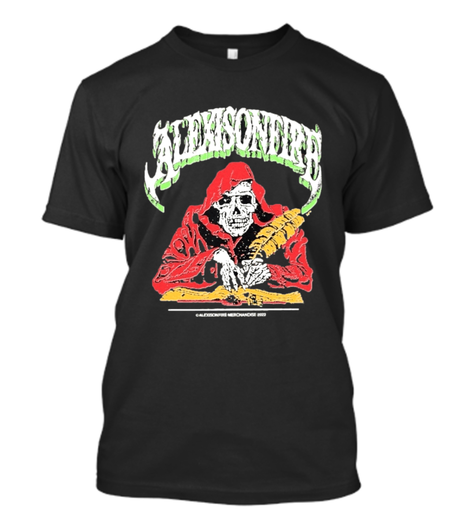 Alexisonfire Skelwrite Grim Reaper Scribe With Quill T-Shirt