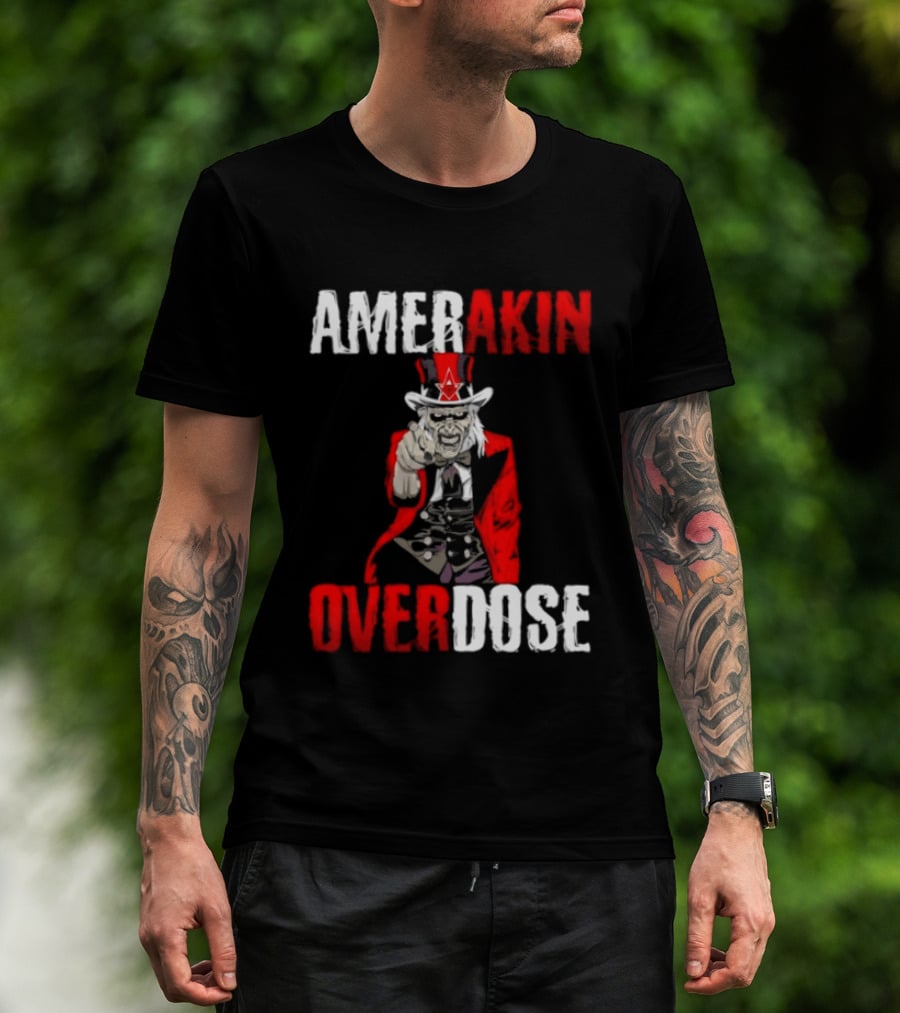 Amerakin Overdose Uncle Sam Horror Industrial Metal T-Shirt