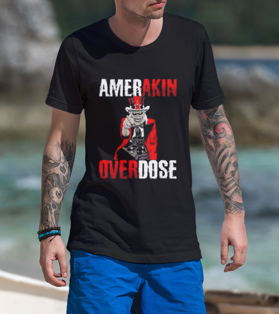 Amerakin Overdose Uncle Sam Horror Industrial Metal T-Shirt