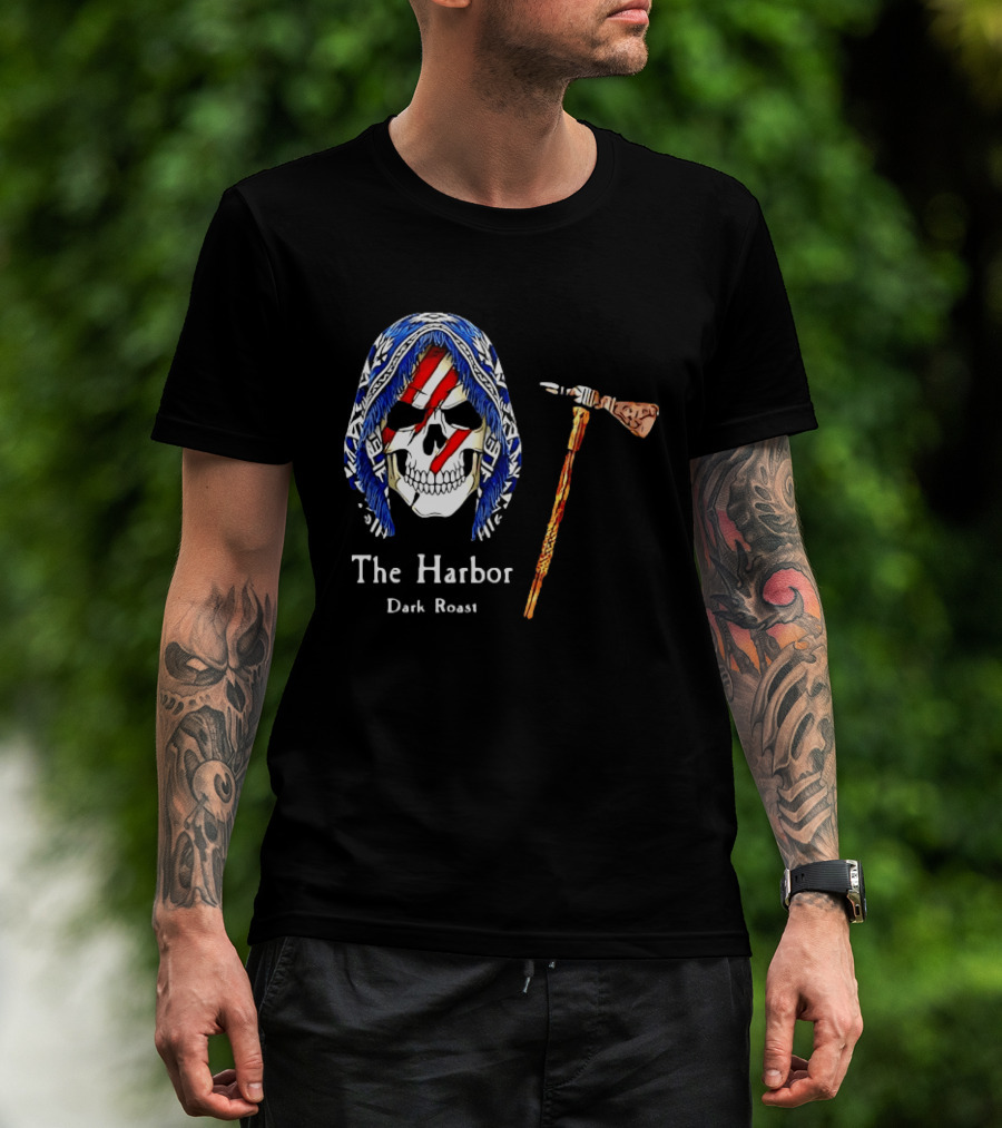 America Skull The Harbor Dark Roast Tomahawk T-Shirt