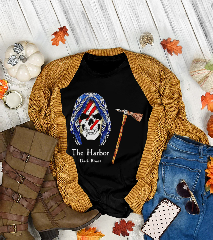 America Skull The Harbor Dark Roast Tomahawk T-Shirt