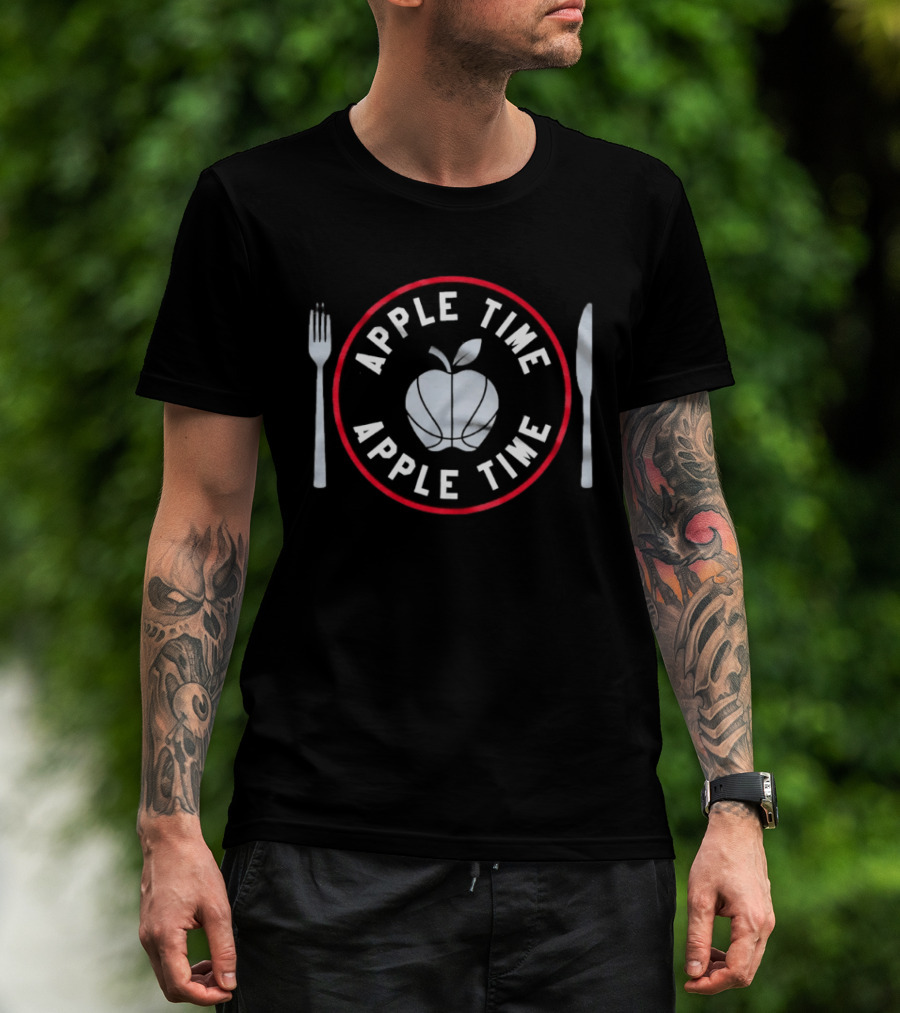 Apple Time Apple Time Basketball Fork Knife T-Shirt