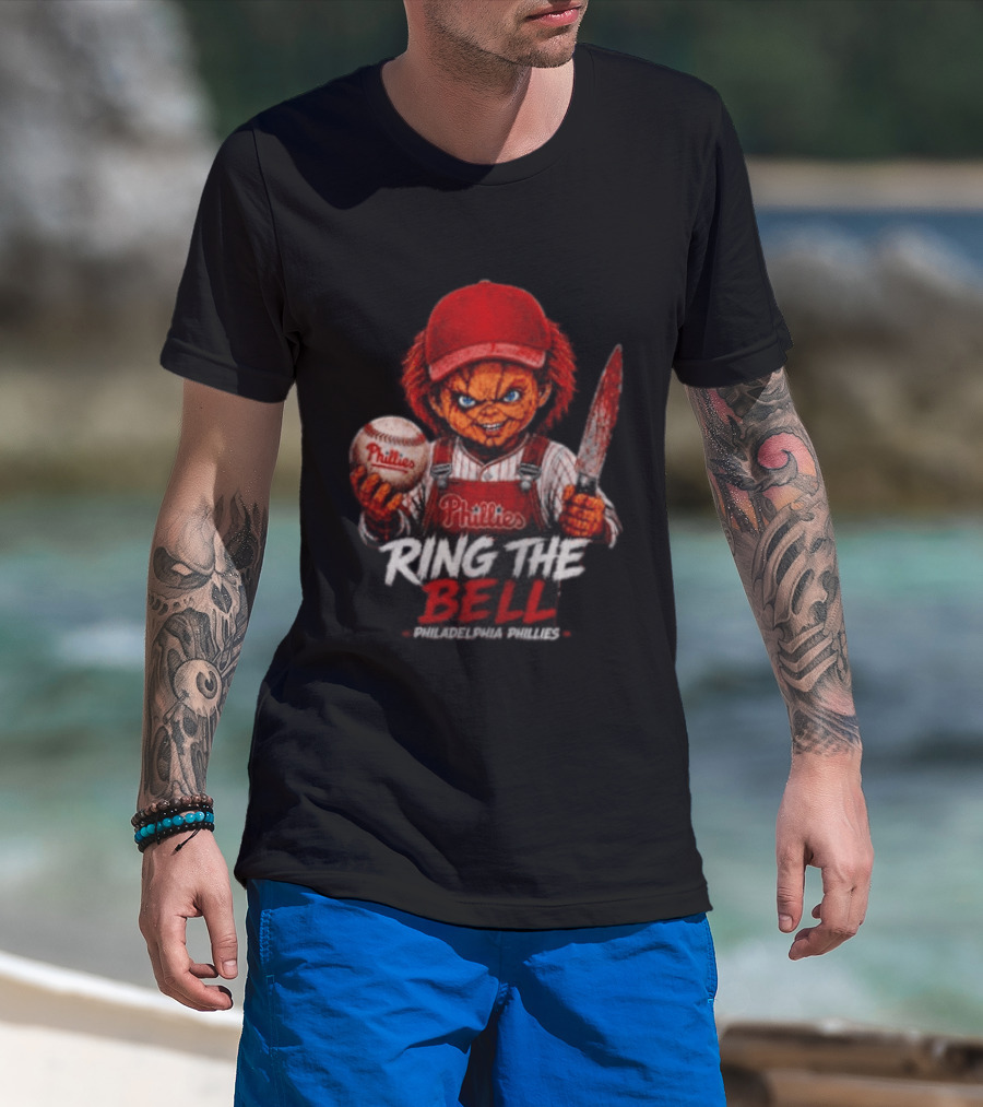 Chucky Phillies Ring The Bell Philadelphia Phillies Baseball Horror T-Shirt