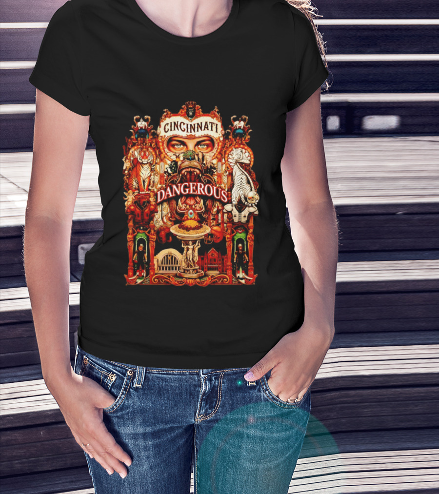 Cincinnati Dangerous Tigers Ornate Art Deco T-Shirt
