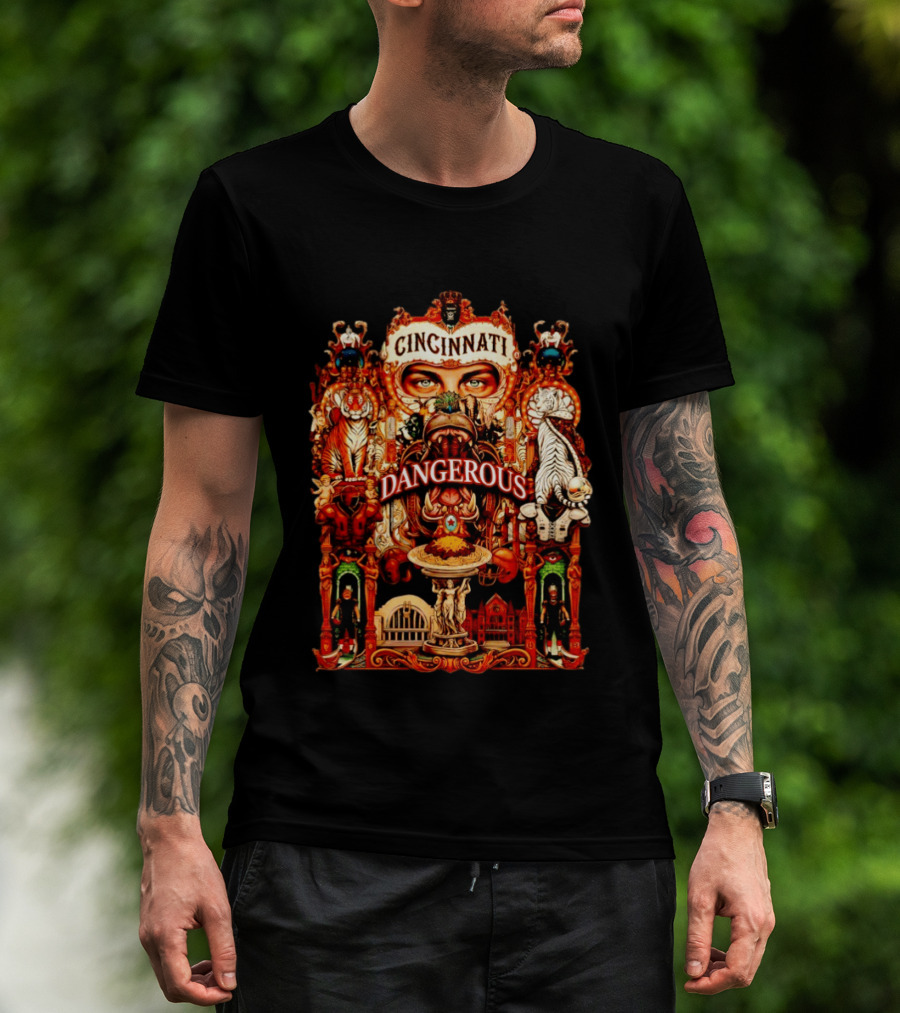 Cincinnati Dangerous Tigers Ornate Art Deco T-Shirt