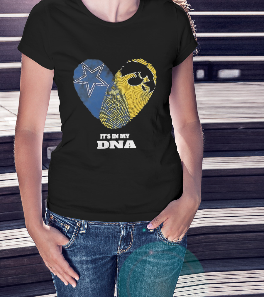 Dallas Cowboys Iowa Hawkeyes Fingerprint It's In My DNA T-Shirt