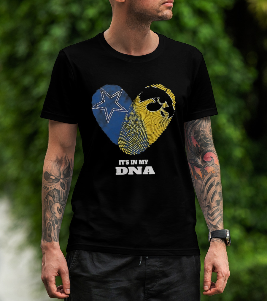 Dallas Cowboys Iowa Hawkeyes Fingerprint It's In My DNA T-Shirt