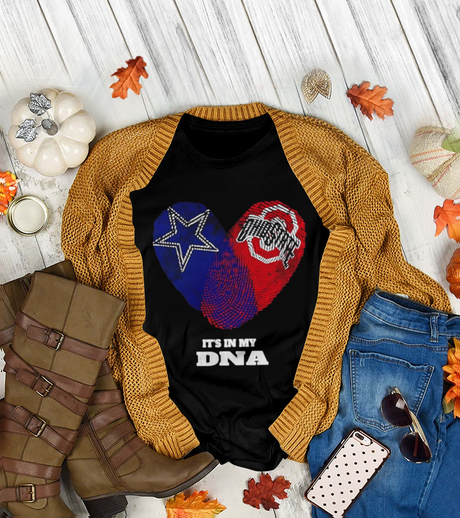 Dallas Cowboys Star And Ohio State Buckeyes Logo It's In My DNA T-Shirt