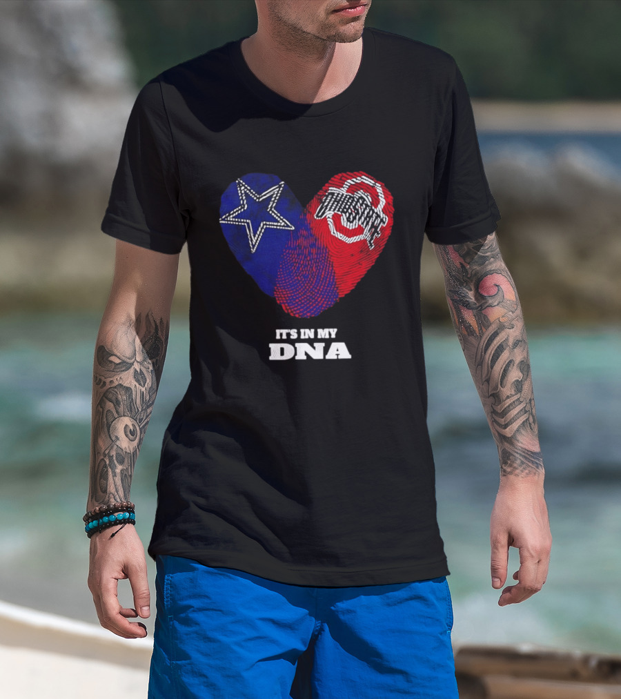 Dallas Cowboys Star And Ohio State Buckeyes Logo It's In My DNA T-Shirt