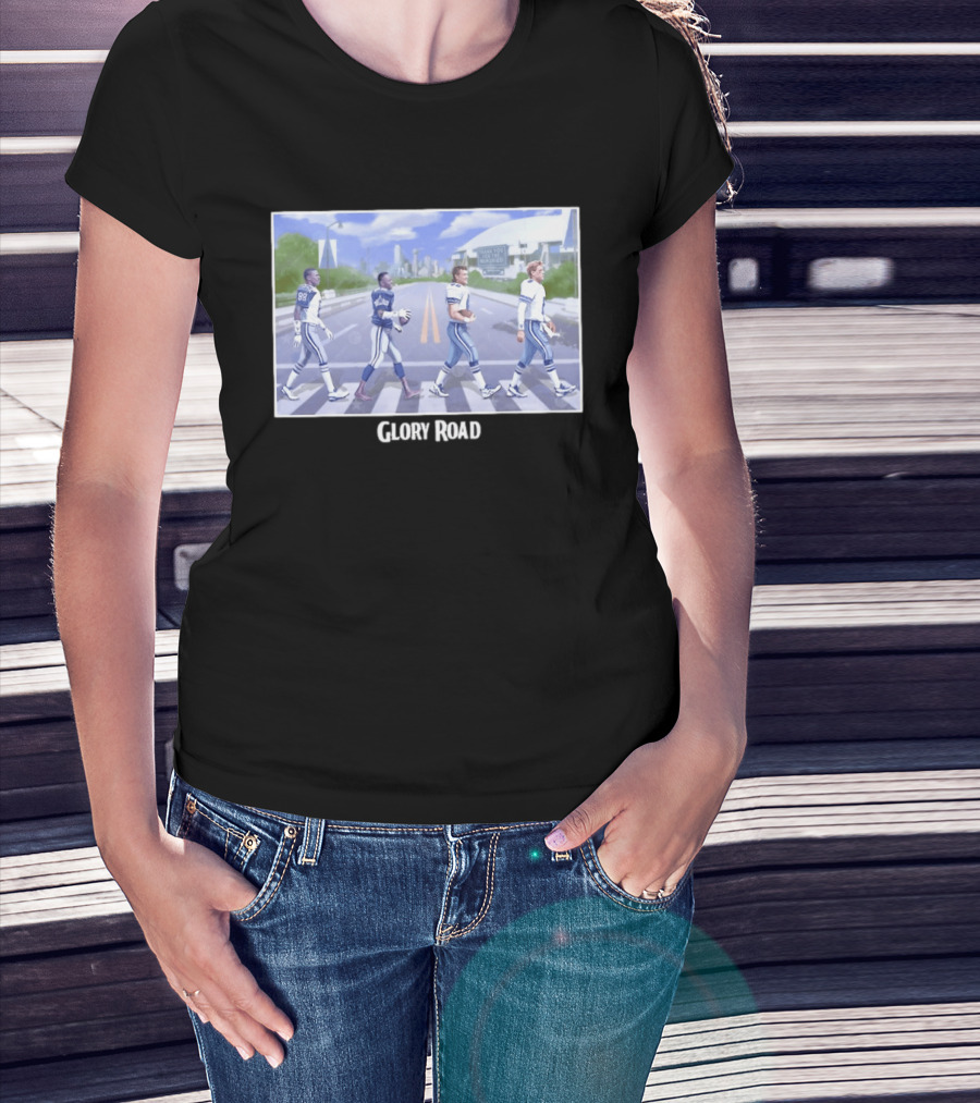Dallas Cowboys Iconic Players Walking Glory Road Stadium T-Shirt