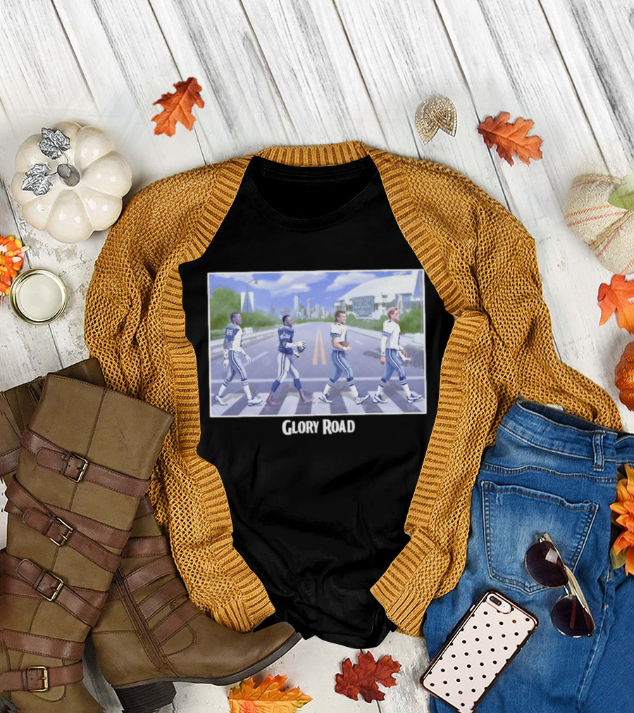 Dallas Cowboys Iconic Players Walking Glory Road Stadium T-Shirt