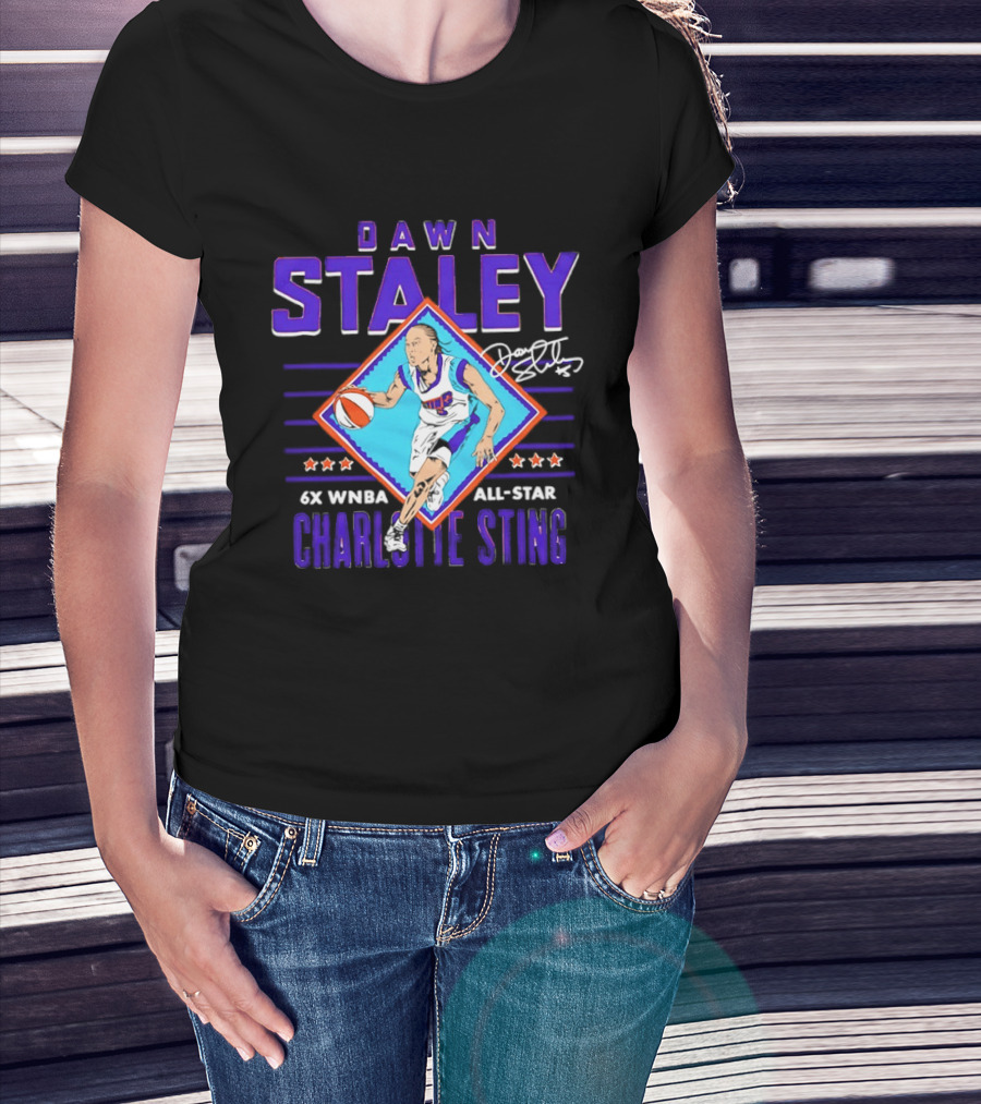 Dawn Staley Charlotte Sting 6x WNBA All Star Basketball Legend T-Shirt