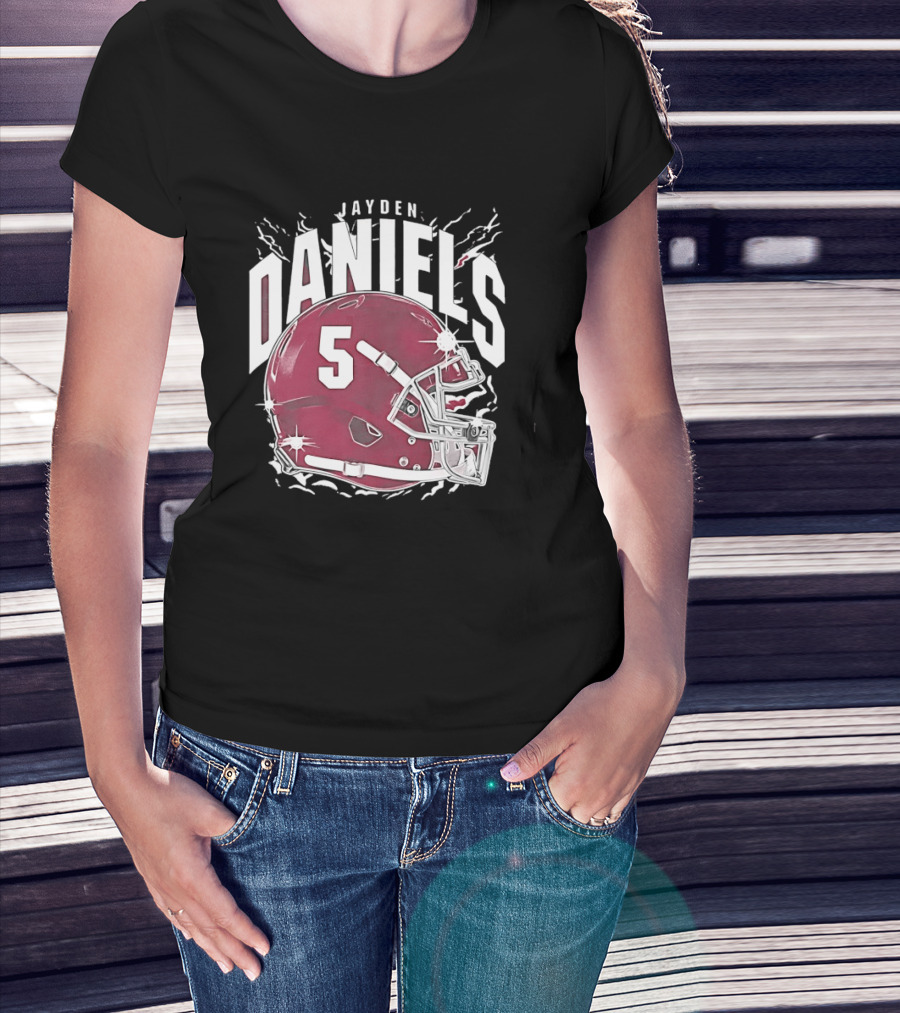 Jayden Daniels 5 Football Helmet Washington Commanders T-Shirt