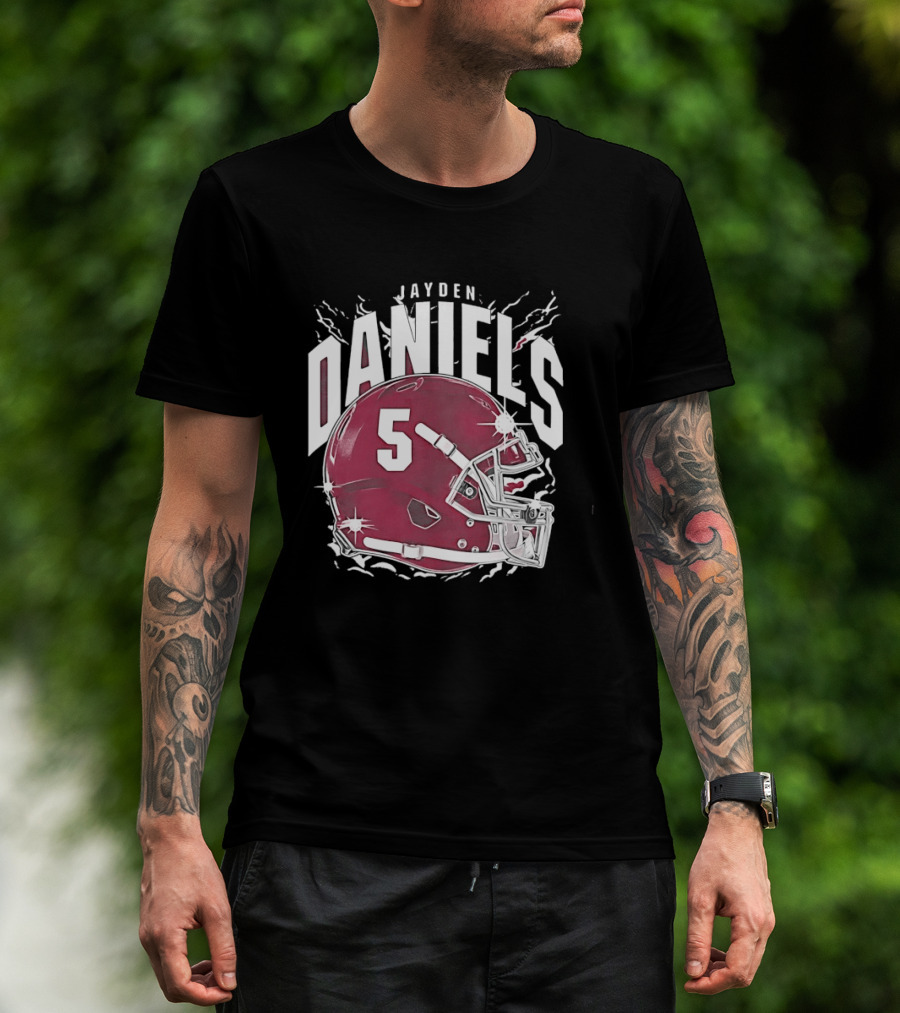 Jayden Daniels 5 Football Helmet Washington Commanders T-Shirt