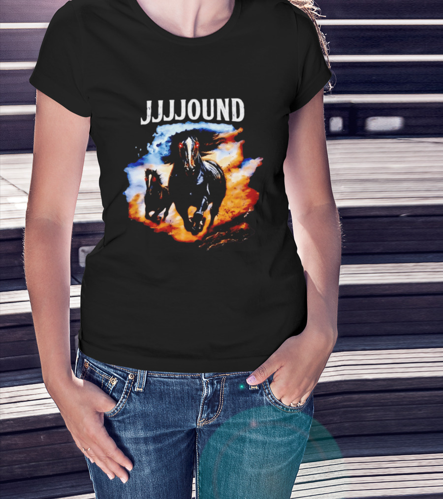 JJJJound 90s Horses Running With Fiery T-Shirt