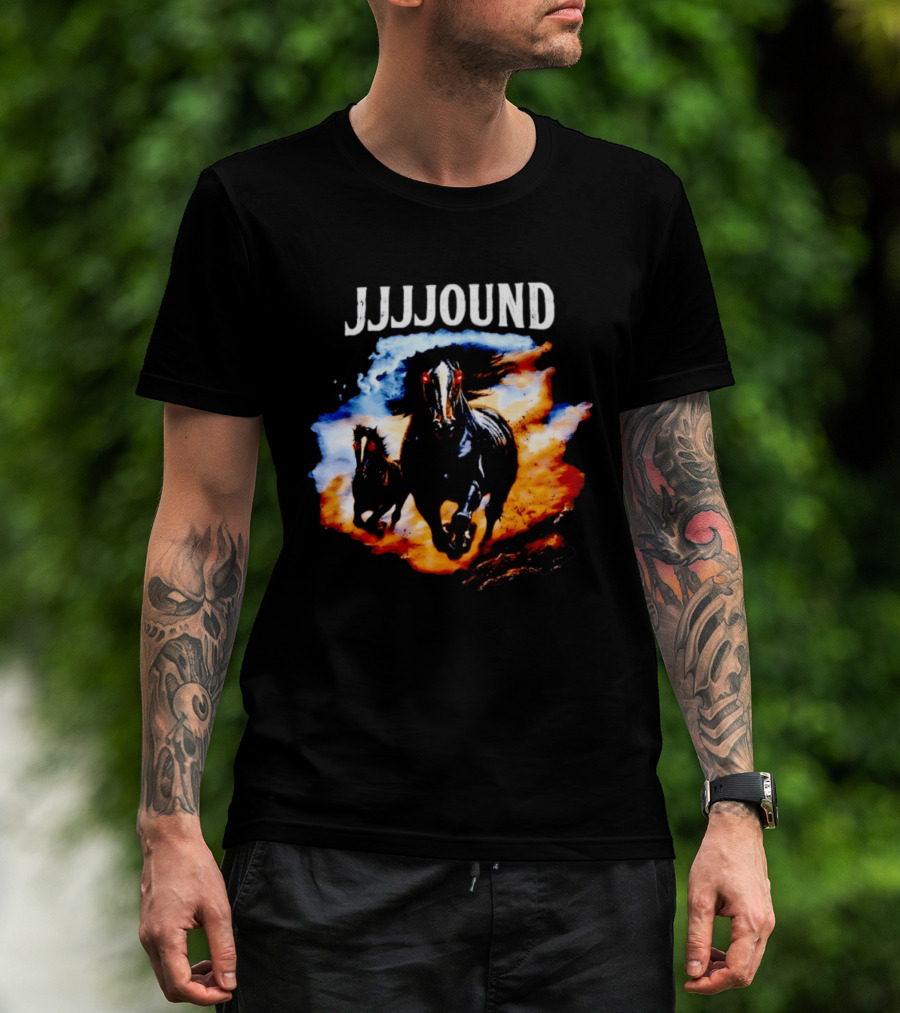JJJJound 90s Horses Running With Fiery T-Shirt